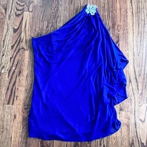 GUC Xscape One-shoulder Jewel Goddess Mini Dress sz 14